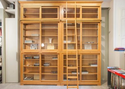 Proposta di libreria componibile Biedermaier, produzione Morelato