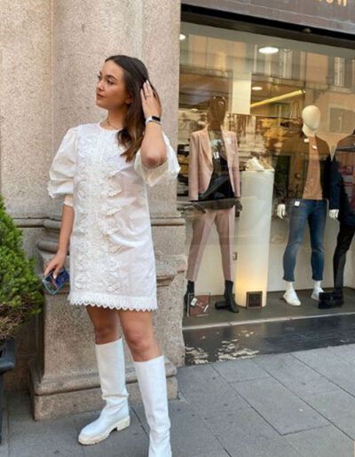 Outfit total white di The Crow Lab
