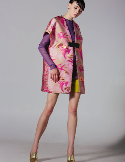 Casacca kimono in prezioso jacquard fantasia
